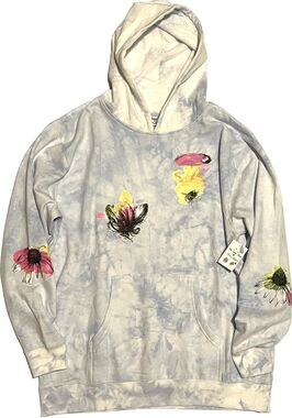 Samii Ryan Dessie Jackson Tie Dye Hoodie Size XL Sweatshirt Painted Flowers BEE